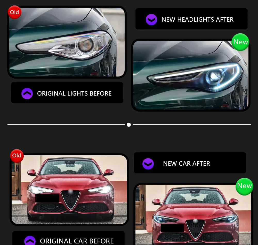 💫ART.4891 Fari Anteriori Daytime LED per Alfa Romeo Giulia 2017-2021💫