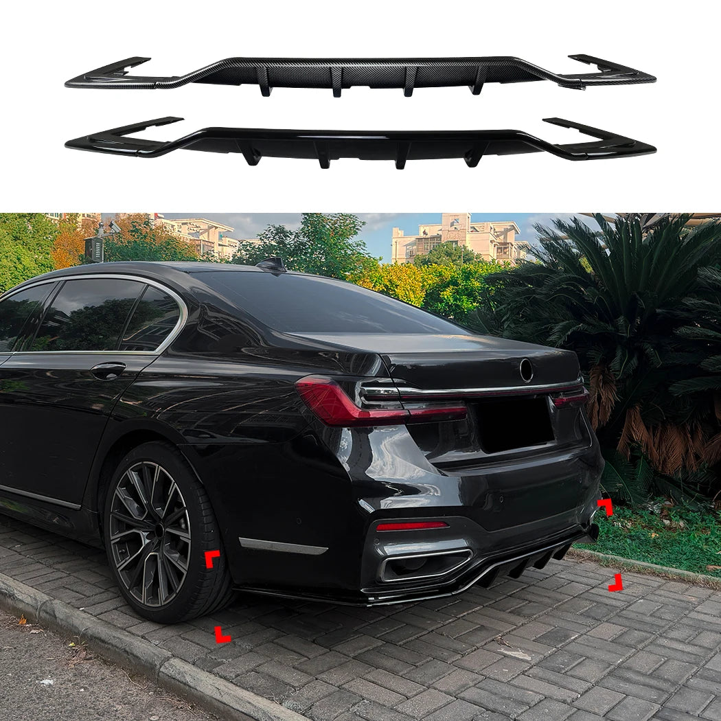 💫ART.8458 Diffusore Posteriore Nero Lucido per BMW Serie 7 G11 G12 M Sport 2019+💫
