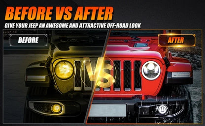 💫ART.5130 Fari Fendinebbia LED di segnalazione di marcia diurna Jeep WRANGLER💫
