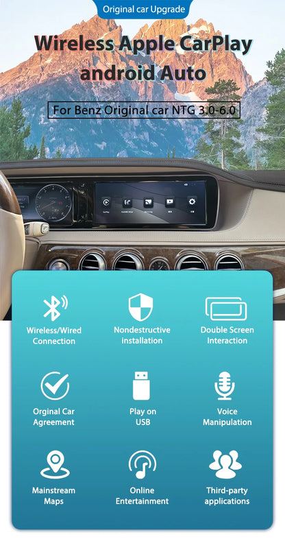 💫ART.4007 CarPlay Wireless Benz CL GL A/B/S/EQA QB V 2019-2022💫