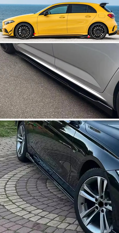 💫ART.5215 Sotto Minigonne per Mercedes Classe A AMG HB 2018+ Nero Lucido💫