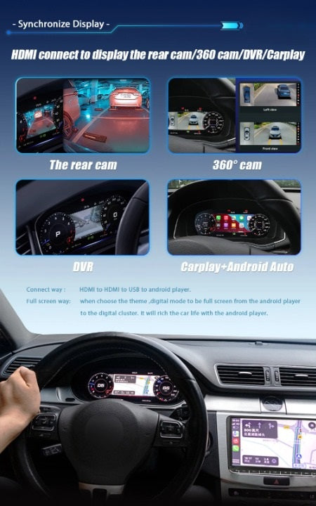 💫ART.3982 Cockpit virtuale digitale LCD per VW Polo 6R 08-16💫