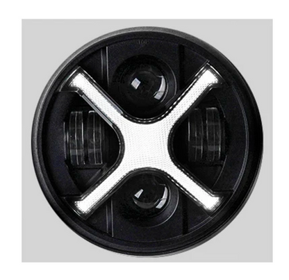 💫ART.4472 Faro LED fumé tipo X Luce con Luci Angel Eyes per Motocicletta 💫
