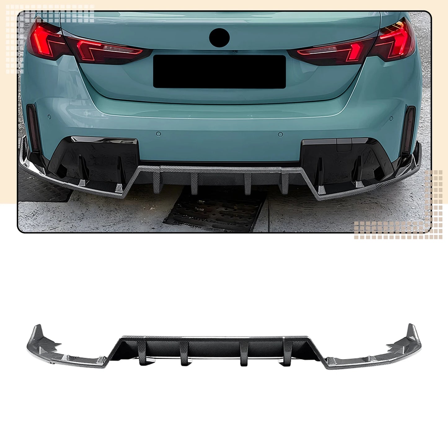 💫ART. 8795 Splitter Posteriore in Carbonio per BMW Serie 1 F70 M Sport 2025+💫