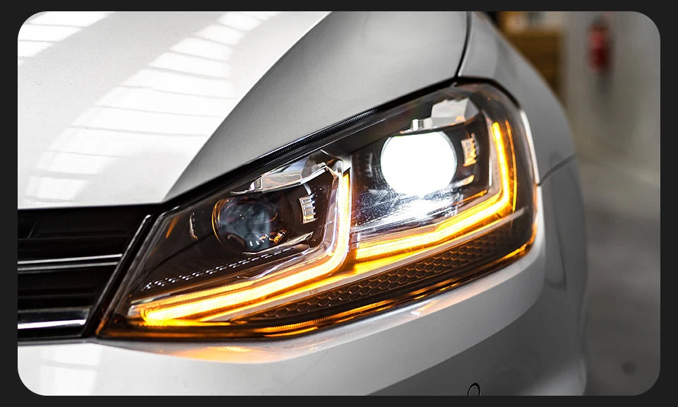 💥ART.3976 FARI LED AKD PER VW GOLF 7 MK7 2013-2016 DRL LENTE DINAMICA💥