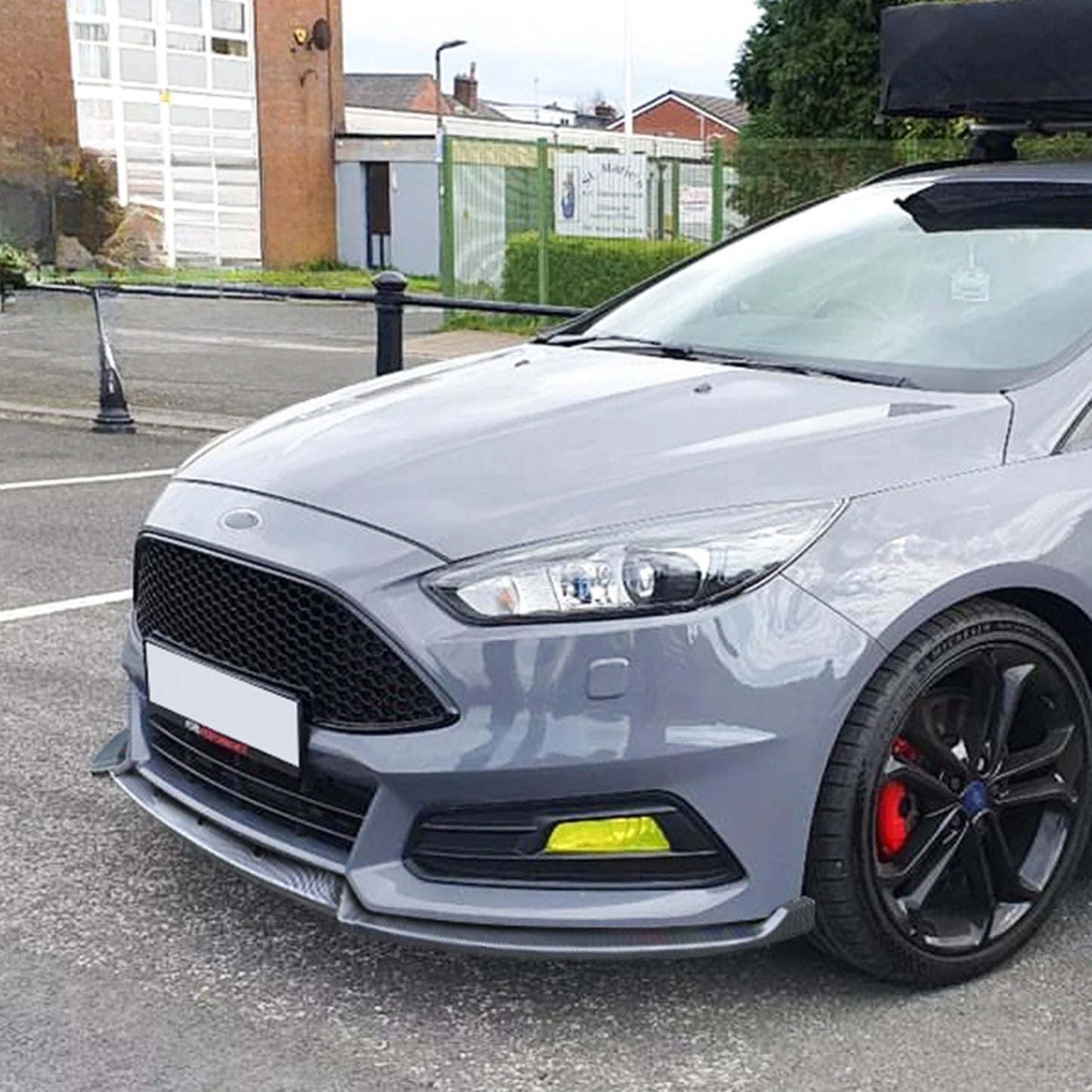 💫ART.8760 Splitter Anteriore Nero Lucido Per Ford Focus ST MK3.5 2015-2018💫