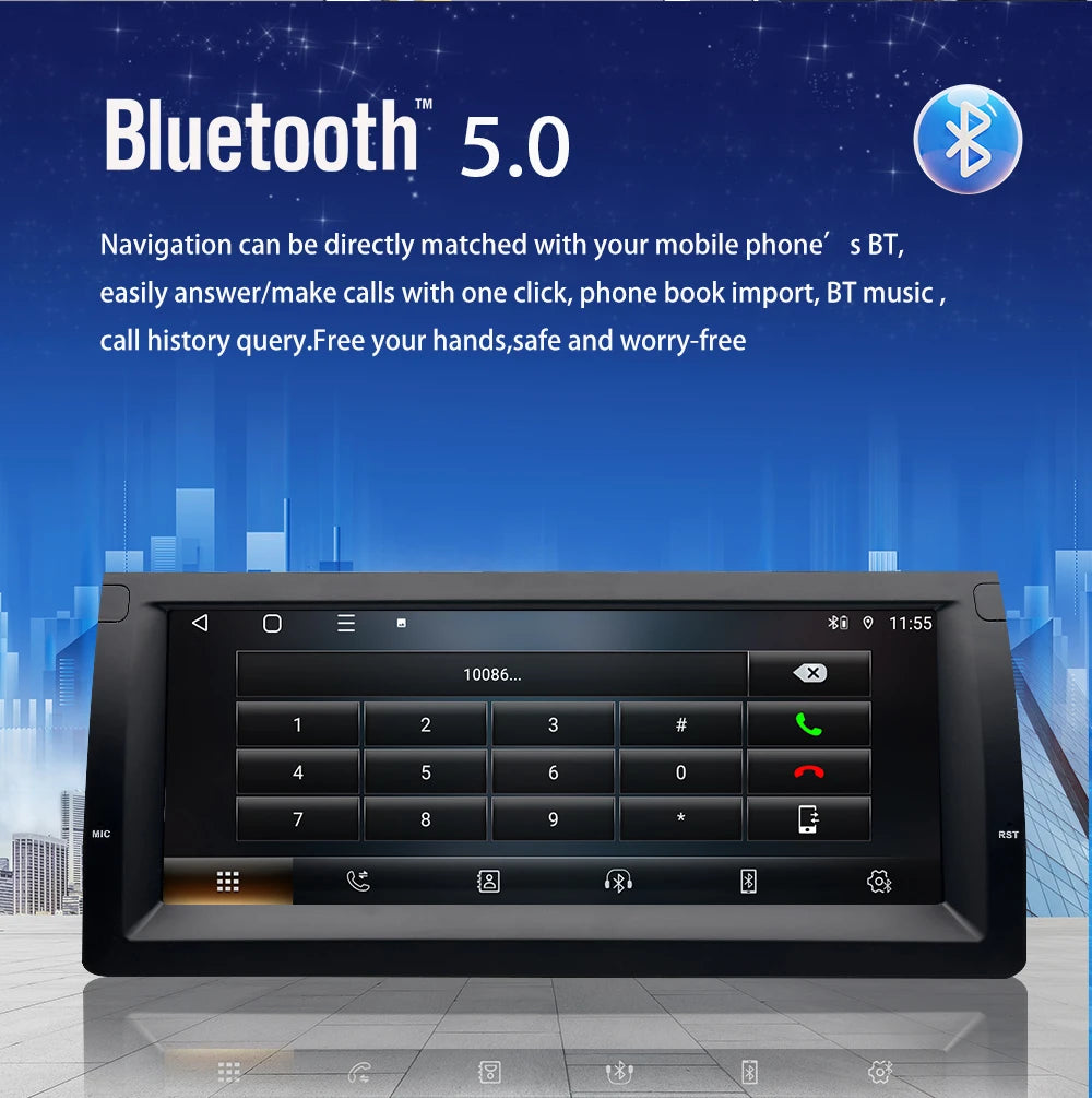 💫ART.5166 Android  Wireless Carplay per BMW X5 E38 E39 E53 1996-2004💫