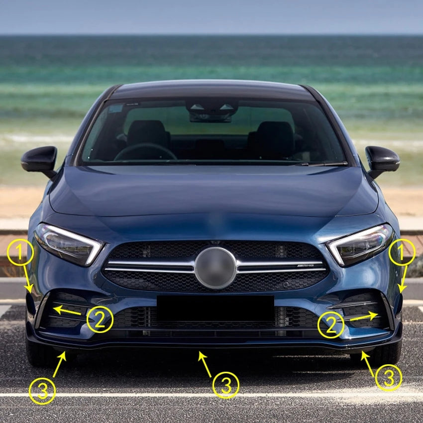 💫ART.5097   7 Pz/set Splitter per Mercedes Classe A W177 A35 AMG 2018+💫