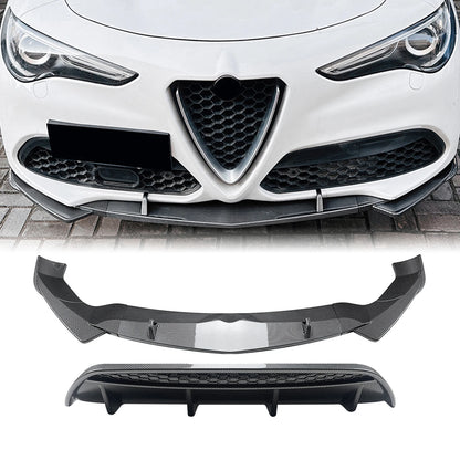 💫ART.8167 KIT ANTERIORE + POSTERIORE in Carbonio per Alfa Romeo Stelvio 17+💫