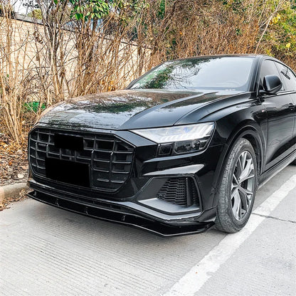 💫ART.8712 Splitter Anteriore Nero Lucido per Audi Q8 SQ8 S-Line 2018-2023💫