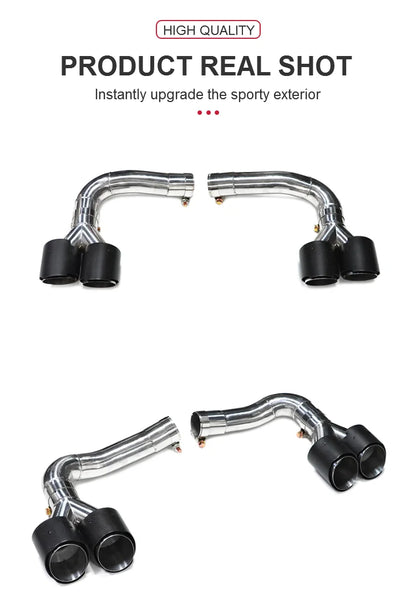 💫Terminali di Scarico Stile SQ8 Quad in Carbonio per Audi Q8 2019-2023💫