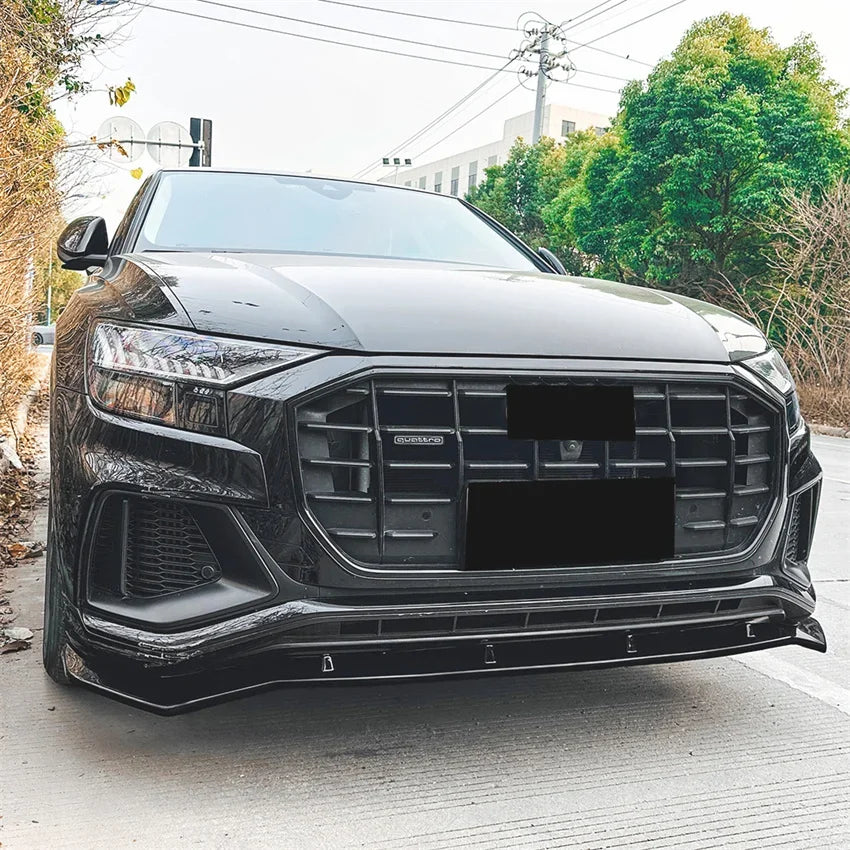 💫ART.8712 Splitter Anteriore Nero Lucido per Audi Q8 SQ8 S-Line 2018-2023💫