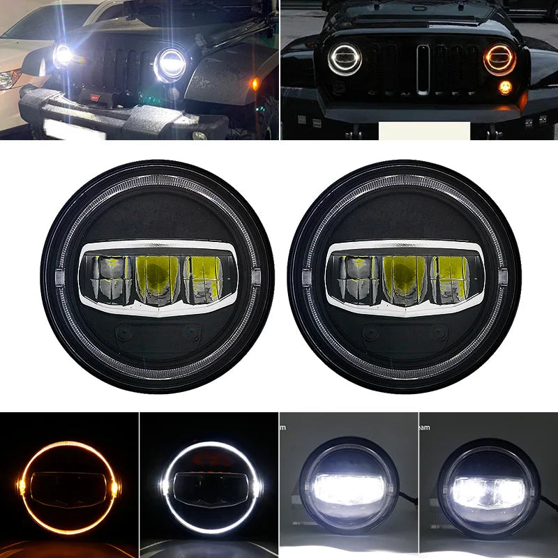 💫ART.4876 Fari Anteriori LED (Halo) per Jeep Wrangler JK TJ CJ💫