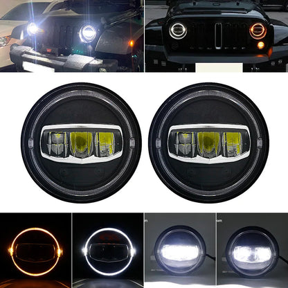 💫ART.4876 Fari Anteriori LED (Halo) per Jeep Wrangler JK TJ CJ💫