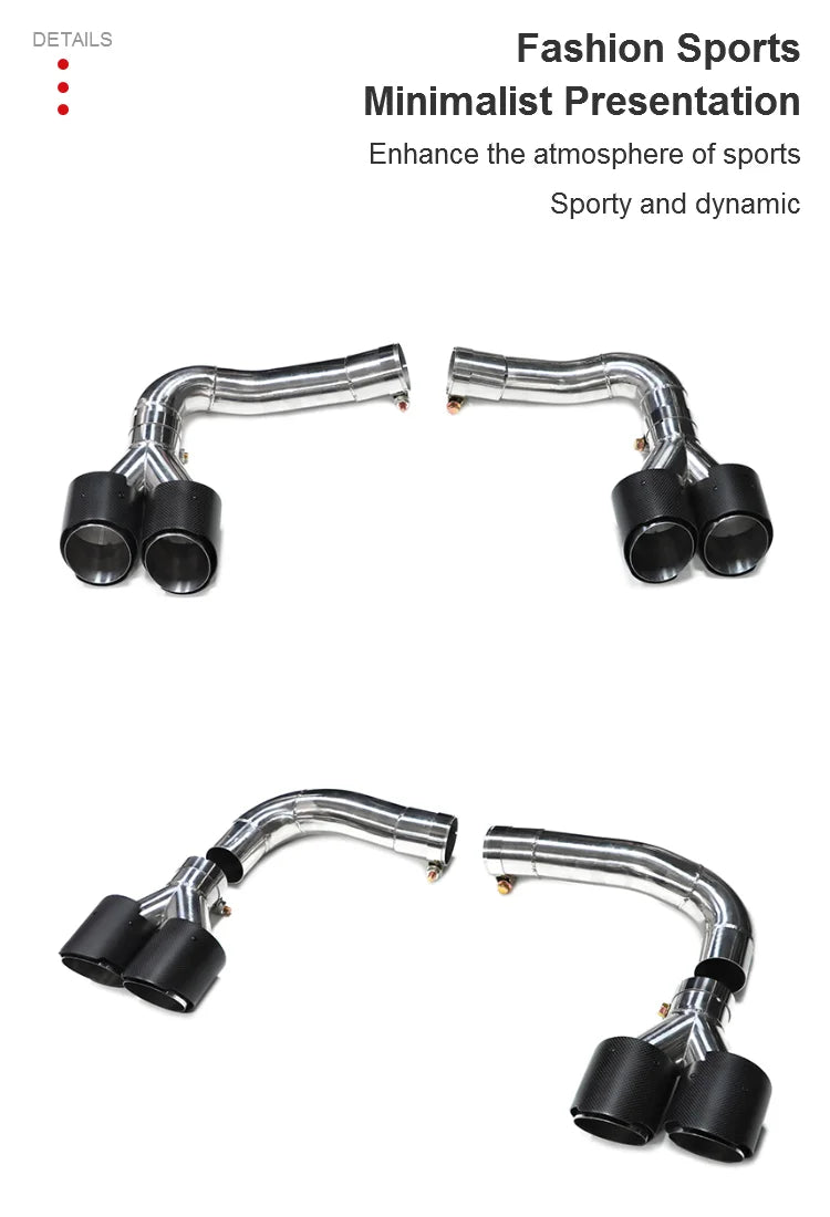 💫Terminali di Scarico Stile SQ8 Quad in Carbonio per Audi Q8 2019-2023💫
