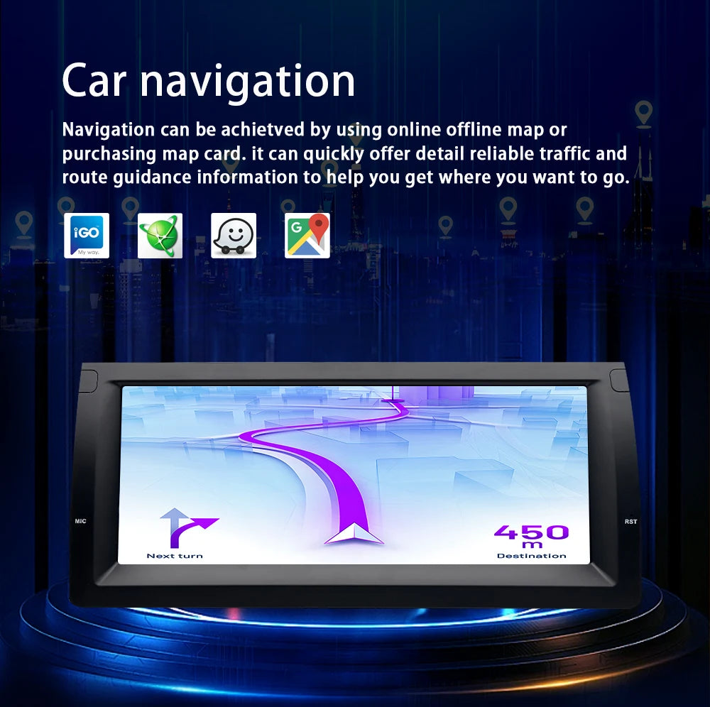 💫ART.5166 Android  Wireless Carplay per BMW X5 E38 E39 E53 1996-2004💫