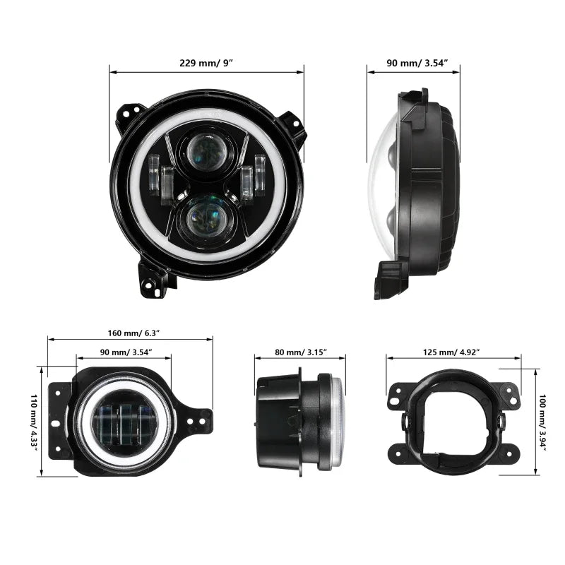 💫ART.5130 Fari Fendinebbia LED di segnalazione di marcia diurna Jeep WRANGLER💫