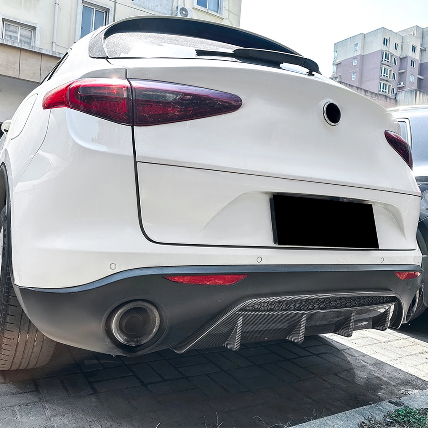 💫ART.8150 Diffusore Posteriore In Fibra di Carbonio per Alfa Romeo Stelvio 17-24💫