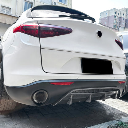 💫ART.8150 Diffusore Posteriore In Fibra di Carbonio per Alfa Romeo Stelvio 17-24💫