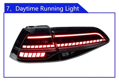 💥ART.3992 FANALI POSTERIORI LED DINAMICI PER VW GOLF 7 2013-2021 7.5 UPGRADE💥