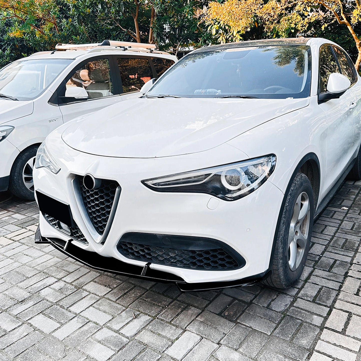 💫ART.8163 Splitter Anteriore per Alfa Romeo Stelvio 2017-2025 Nero Lucido💫