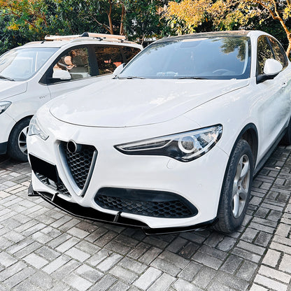 💫ART.8163 Splitter Anteriore per Alfa Romeo Stelvio 2017-2025 Nero Lucido💫