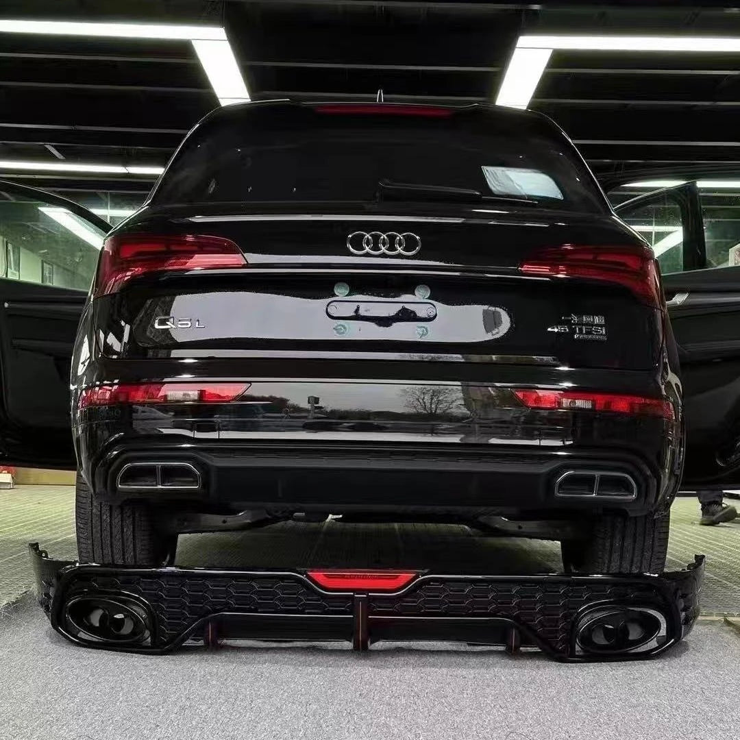 💥ART.3639 DIFFUSORE PARAURTI POSTERIORE E PUNTE DI SCARICO PER AUDI Q5 RSQ5-R💥