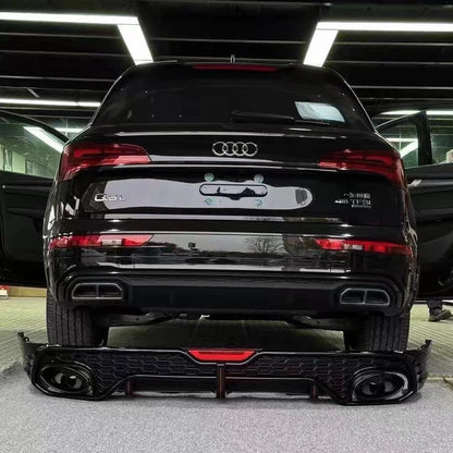 💥ART.3639 DIFFUSORE PARAURTI POSTERIORE E PUNTE DI SCARICO PER AUDI Q5 RSQ5-R💥