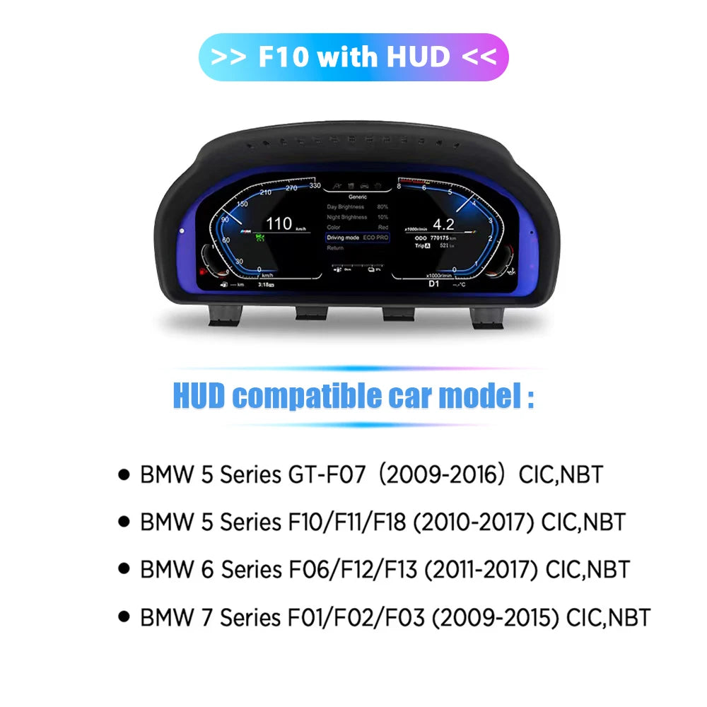 💫ART.5255 12.3 ''  Virtual Cockpit LCD per BMW Serie 1 / 5 / 6 / X4 / X5 / X6💫