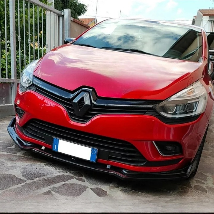 💫ART.8204 Splitter Anteriore Nero Lucido ABS per Renault Clio MK4 2012-2019 💫