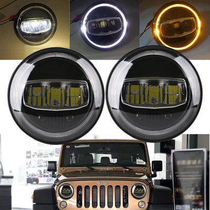 💫ART.5128 Fari Anteriori (Ambra e Fascio) Hi/Lo per Jeep Wrangler JK TJ LJ CJ💫