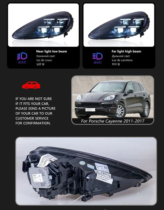 💫ART.4410 Fari Anteriori LED adatto per Porsche Cayenne 2011-2014 958💫