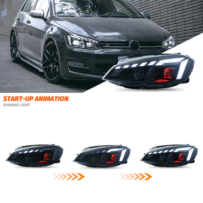 💫ART.4693 Set Fari Anteriori adatto per Volkswagen VW Golf 7 MK7 2013-2017💫