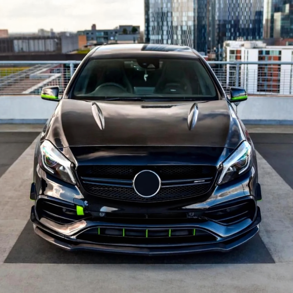 💫ART.4820 Splitter per Mercedes A Class W176 AMG 12-18 Nero lucido / Carbonio💫
