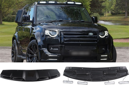 💕SPOILER ANTERIORI CON LED  LAND ROVER  DEFENDER 110 L663 NERO  LUCIDO 2020+ 💕
