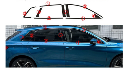 ART.7399 CORNICE FINESTRINI NERI AUDI A3 8Y 2021-2025