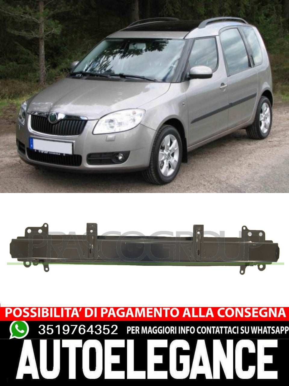 Rinforzo Supporto Paraurti Prasco Anteriore Per Skoda Roomster Fabia 5J0807109A