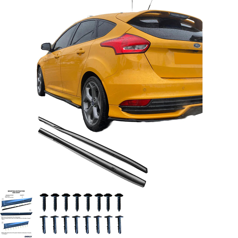 🔥Sotto minigonne adatto per Ford Focus ST Mk3 11+ Lower Extension nero lucido🔥