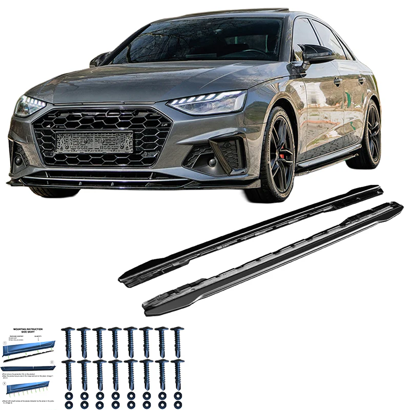 💫ART.9590 Sotto Minigonne Nero Lucido AUDI A4 S-Line/S4 B9 2015-2024💫