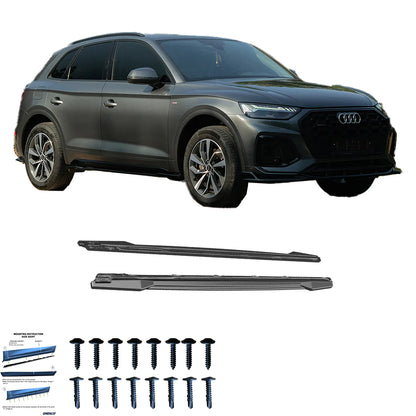 ✨sotto minigonne adatto per Audi Q5 Mk2 FL 21+ Side Skirt/Extension nero lucido✨