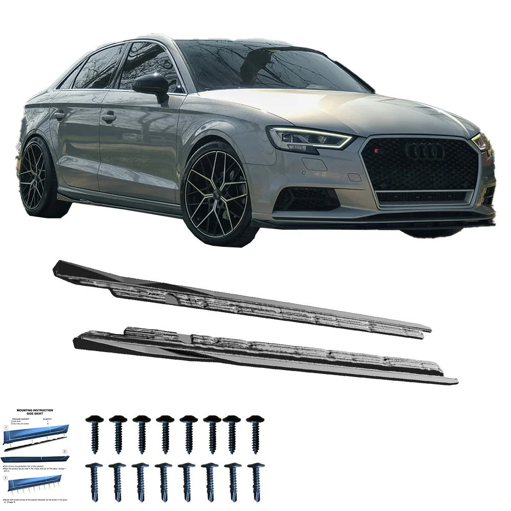 🔥SIDE SKIRTS ADATTO PER AUDI A3 8V FACELIFT SEDAN 2016–2020🔥