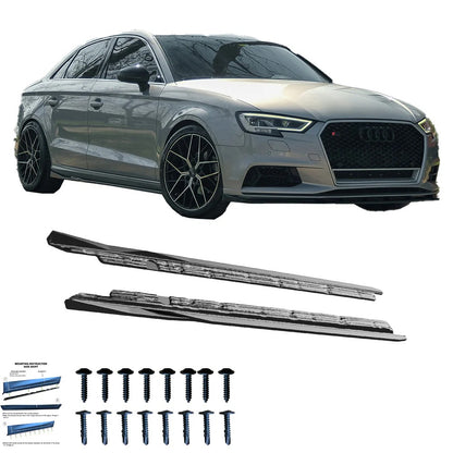 🔥SIDE SKIRTS ADATTO PER AUDI A3 8V FACELIFT SEDAN 2016–2020🔥