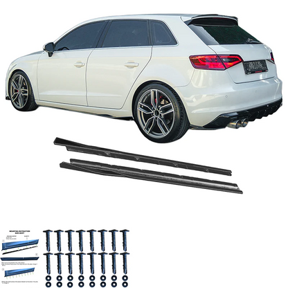 💫ART.9619 Sotto Minigonne Nero Lucido per AUDI A3 8V Sportback 2013-2016💫