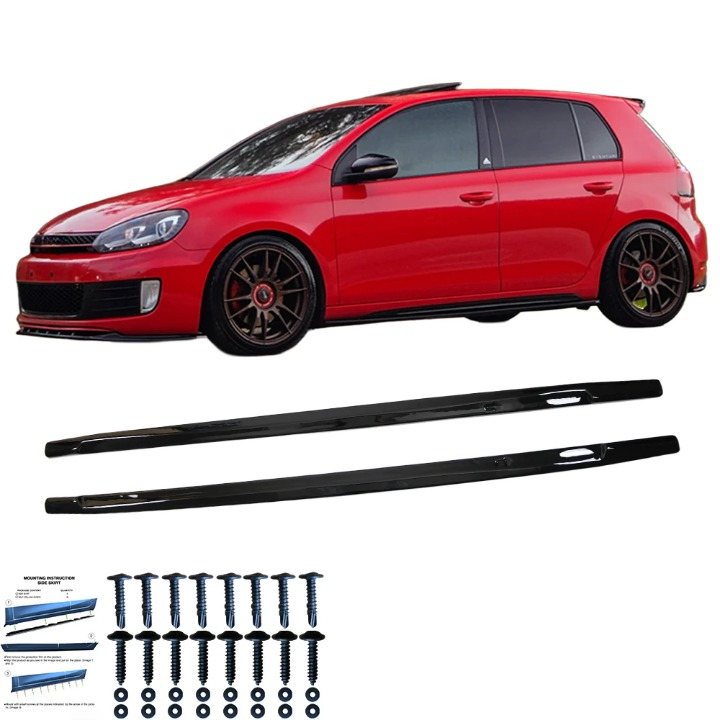 💫ART.7368 Minigonne Laterali per VW Golf Mk6 GTI / GTD 2008-2012💫