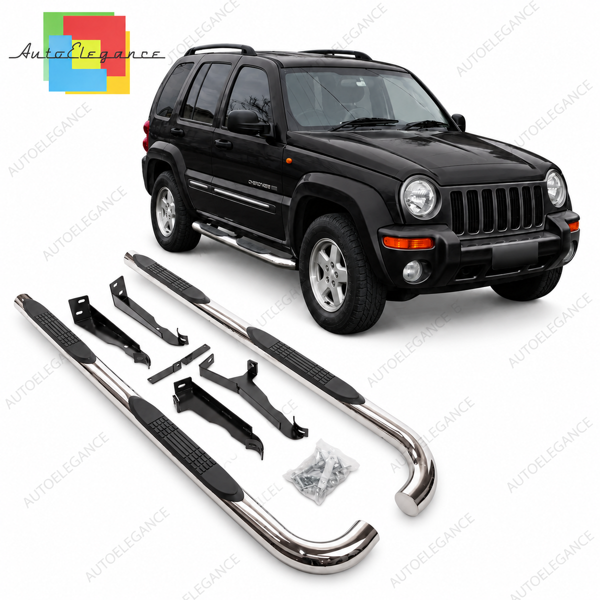 👉ART.10740 Pedane Inox adatto per Jeep Cherokee 2002-2008👈