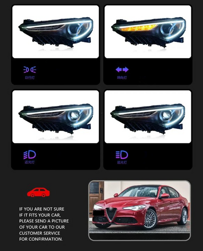 💫ART.4891 Fari Anteriori Daytime LED per Alfa Romeo Giulia 2017-2021💫