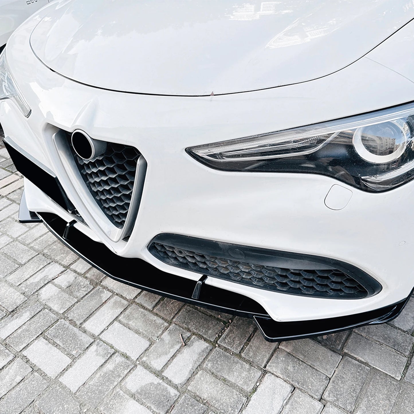 💫ART.8163 Splitter Anteriore per Alfa Romeo Stelvio 2017-2025 Nero Lucido💫