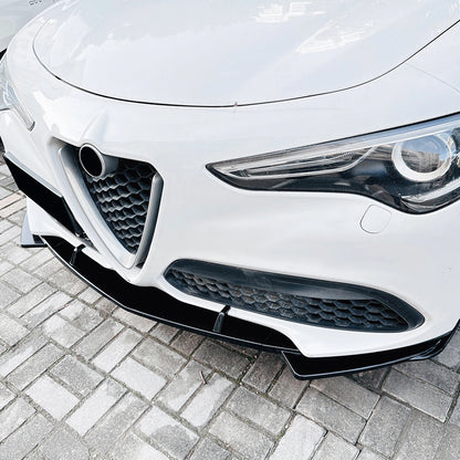 💫ART.8163 Splitter Anteriore per Alfa Romeo Stelvio 2017-2025 Nero Lucido💫