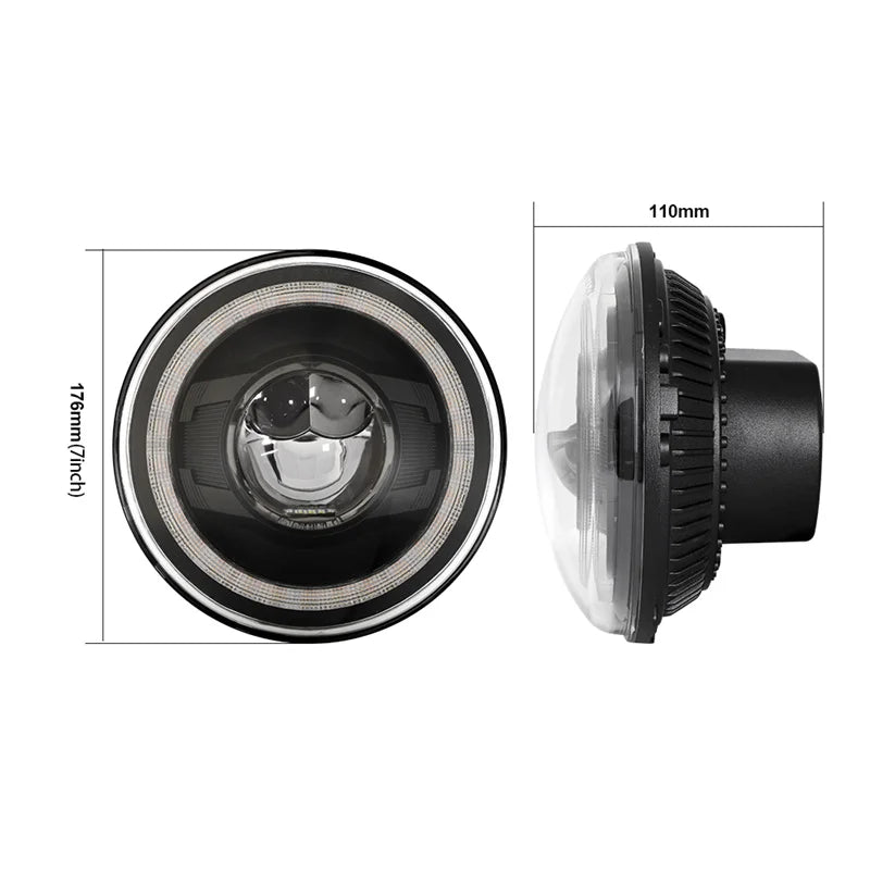 💫ART.4878 Fari Anteriori con Halo Angel Eyes per Jeep Wrangler / L.R Defender💫