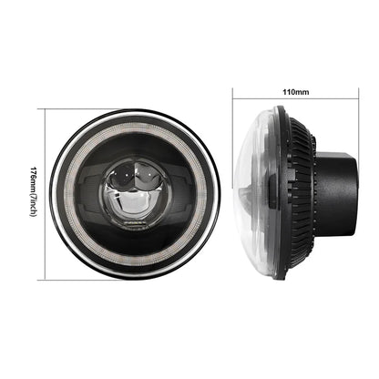 💫ART.4878 Fari Anteriori con Halo Angel Eyes per Jeep Wrangler / L.R Defender💫